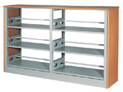 level double side shelfCG-SB-3_Office Furniture_Double-Sided Bookshelf_Library Furniture